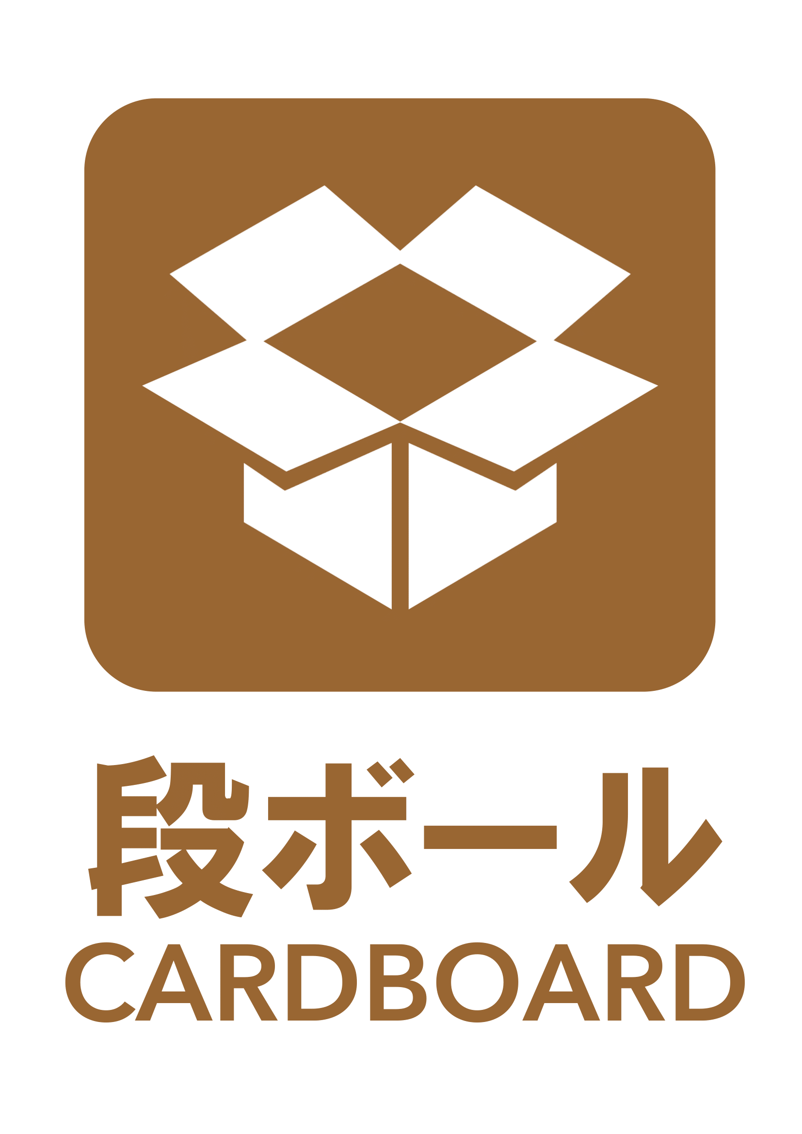 段ボールの張り紙（リサイクル・Ａ４・タテ・ピクトグラム・カラフル）